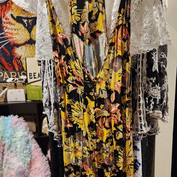 NWOT FREE PEOPLE FALL FLORAL DRESS - Picture 3 of 10